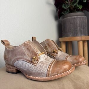 FREEBIRD Mabel Oxford Leather Slip-on Shoes - Brown